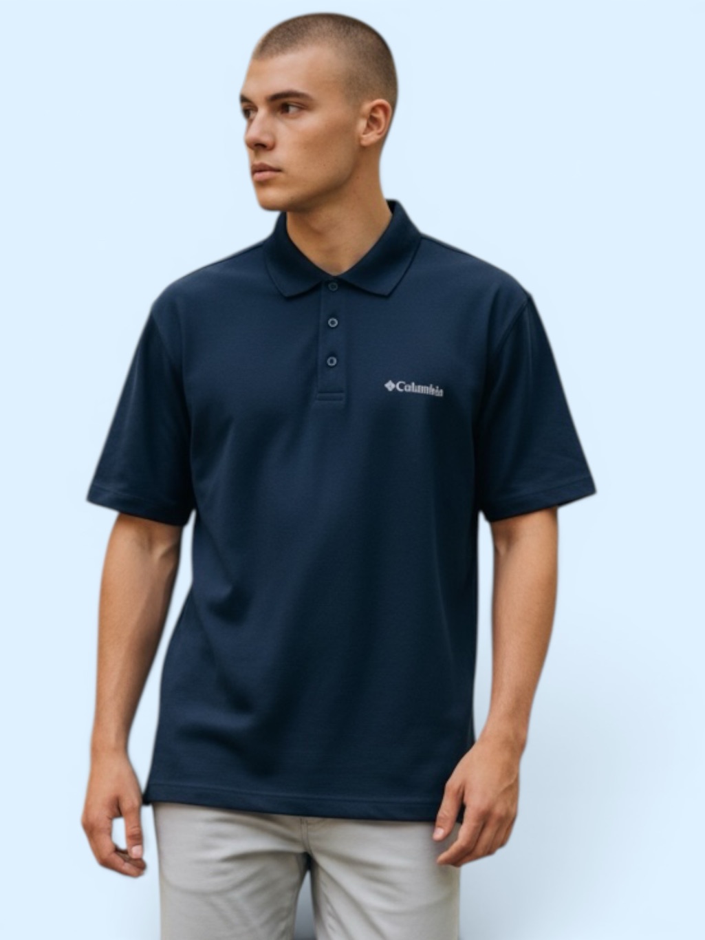 Navy Blue Polo / Golf Shirt. Short Sleeve. Omni-Shade . Sun Protection Sz. M